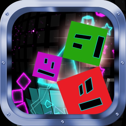 Great Leap Figures - Geometric Figures Jumping To Avoid Sharp Obstacles Icon