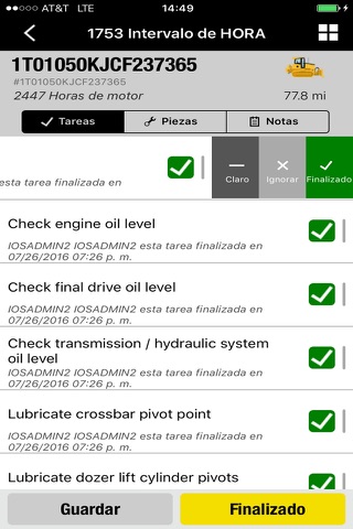 John Deere MyMaintenance screenshot 4