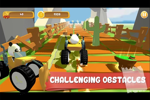 Panda Brakes: Cartoon of puppy racing and running downhill for kids game screenshot 4