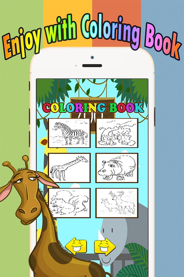 Zoo animals Coloring Book: Move finger to draw these coloring pages games free for children and toddler any age screenshot 4
