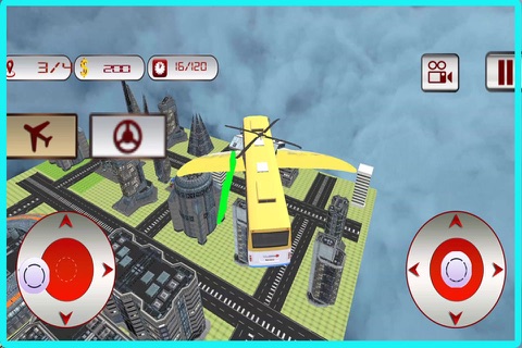 Flying School Bus Simulator - Extreme Stunt Bus Airplane Flight Pilot screenshot 2