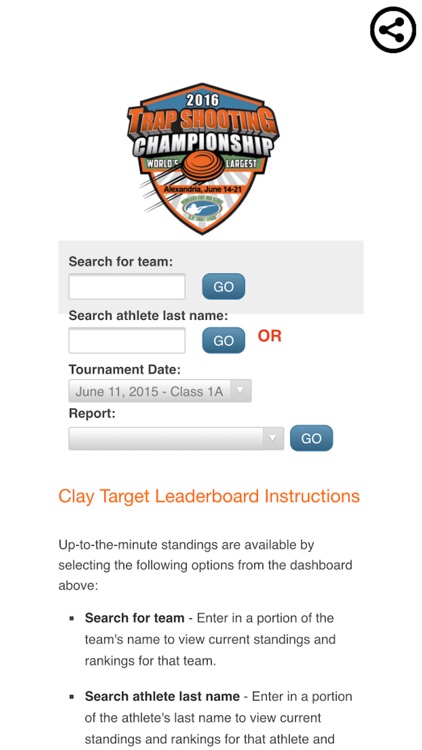 Clay Target Leaderboard