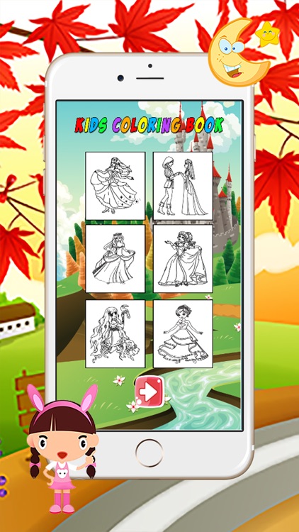 παιδιά χρωματισμός βιβλίο πριγκίπισσα σχέδιο και τη ζωγραφική παιχνίδι