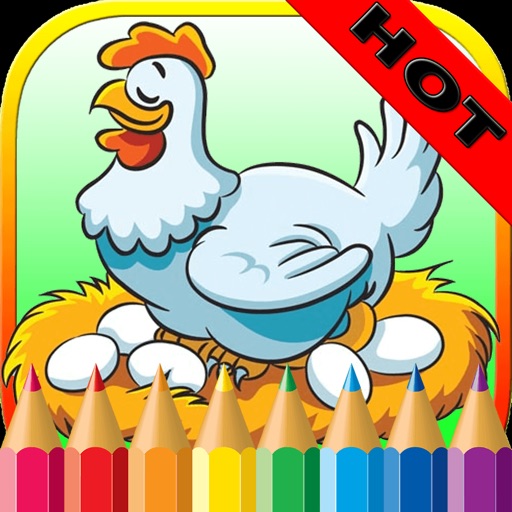 Animals Farm Coloring Book - Drawing Pages and Painting Educational Learning skill Games For Kid & Toddler Icon