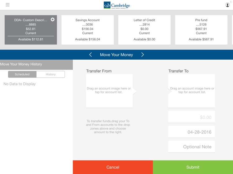 Cambridge Savings Bank Business Banking for iPad