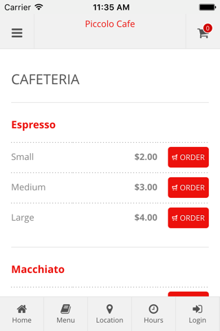Piccolo Cafe Online Ordering screenshot 2
