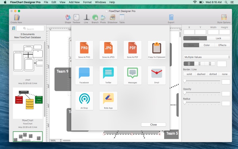 FlowChart Designer Pro  - Workflow & Diagram Design screenshot 1