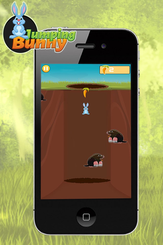 Jumping Bunny 2D - Dodge The Enemy, Tap to Hop and Bounce To Collect Carrots screenshot 4