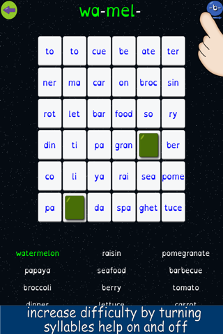 Syllable Word Search - School screenshot 2