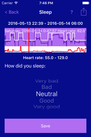 Sleep monitoring screenshot 2