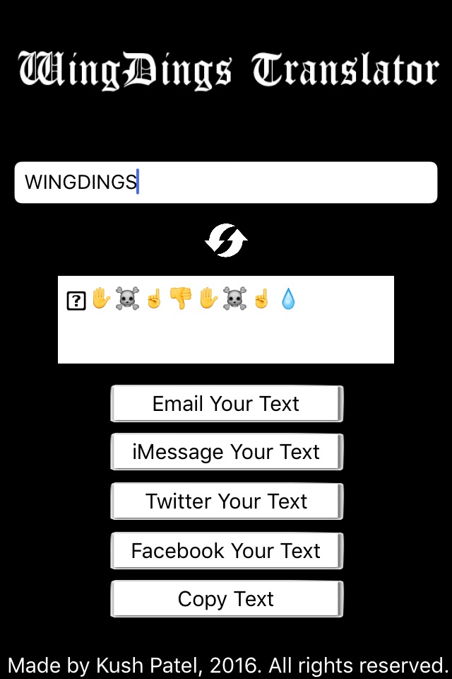 Wingdings Translator screenshot 2