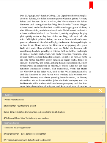 Lenz -  Edition.Hörbuch  Deutsch-Lektüren zum Lesen und Hören von Klett für Oberstufe und Abitur mit Zusatzmaterialien screenshot 4