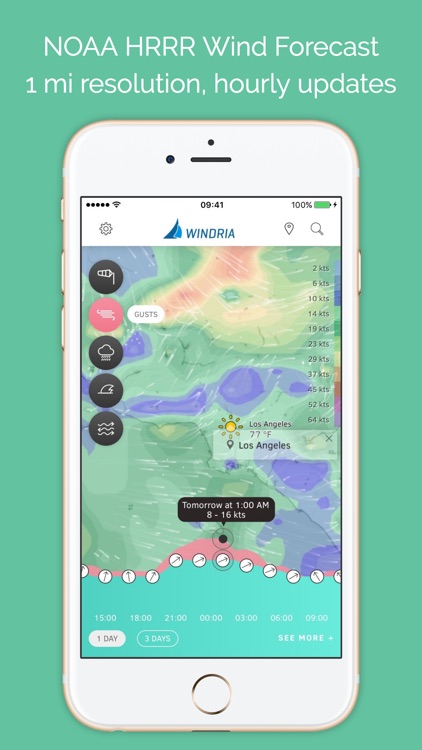 Windria - US West (NOAA high-res Wind/waves/currents forecast)