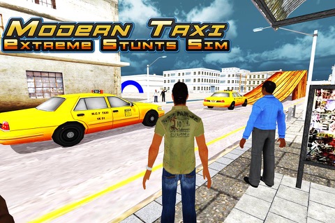 Modern Taxi Extreme Stunts Simulator 3D - Real Duty Driver Taxi Crazy Stunts & Parking Test Game screenshot 2