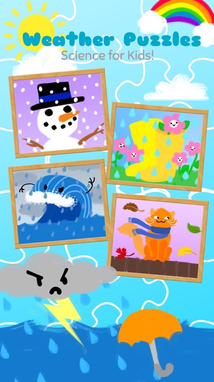 Weather Puzzles for Toddlers and Pre-K - Science for Kids! Educational learning games about seasons and climate, from sun to snow!