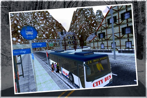 Snow Bus Driver Simulator 3D screenshot 2