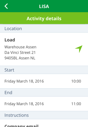 LISA, the logistics app screenshot 2