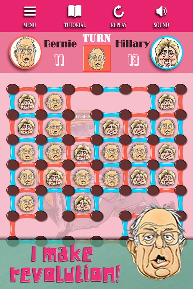 Clash of Candidates! Slip Dots Away Get One Square (Politics in Pocket) screenshot 3