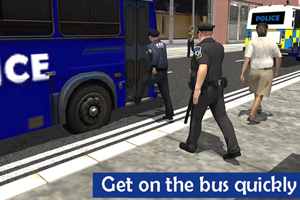 Police City Bus Staff Duty Simulator 2016 3D - London Anicent City Police Department Pick & Drop screenshot 3