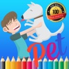 Cute Pet Paint and Coloring Book Learning Skill - Fun Games Free For Kids