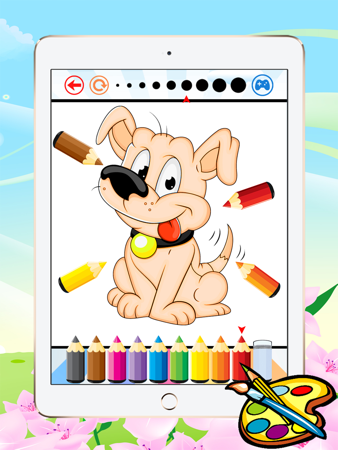 dog coloring book for kid - animal paint and drawing free game