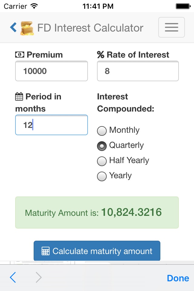 Bank Interest Calculator screenshot 2