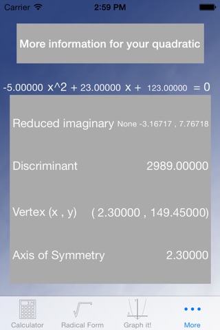 Blue Quadratic Solver screenshot 3