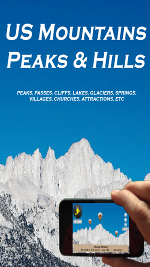 US Mountains, peaks and hills in augment