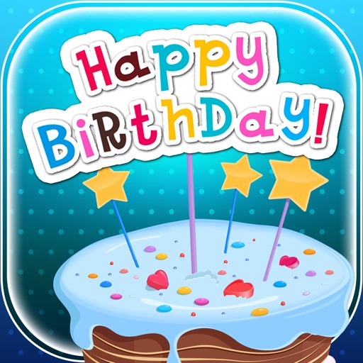 Virtual B-day Card Make.r – Wish Happy Birthday with Decorative Background and Colorful Text Icon