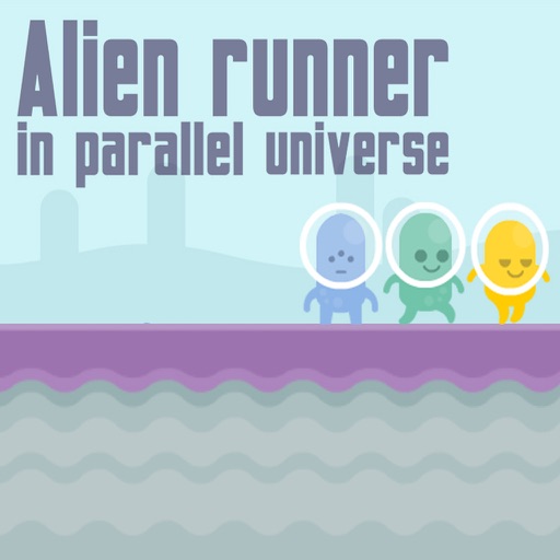 Alien blue creeps invasion - side scroller game icon