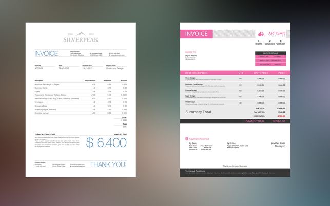 Invoice for Photoshop - Package One for 