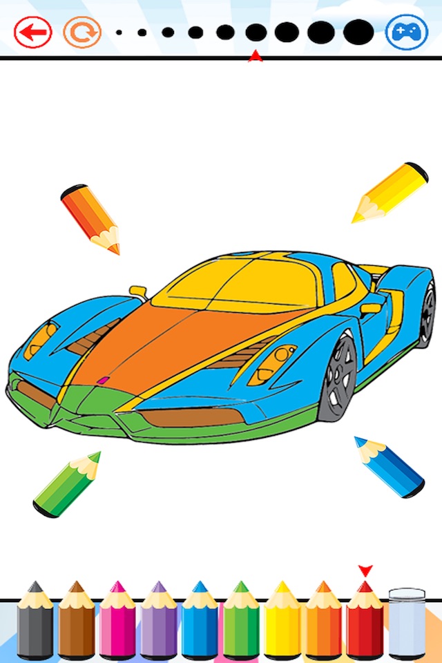 赛车运动图画书 - 绘画车辆游戏高清，都在1系列免费为儿童 screenshot 2