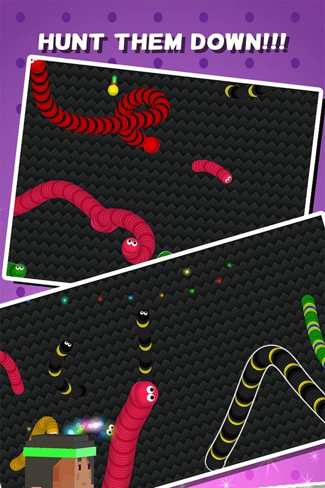 Snake Running Games - Hungry Battle Worm Eat Color Dot Skins screenshot 2