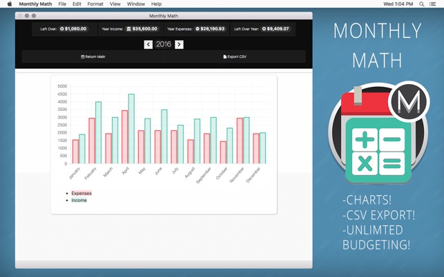 monthly math the simple monthly budget calculator on the mac app store
