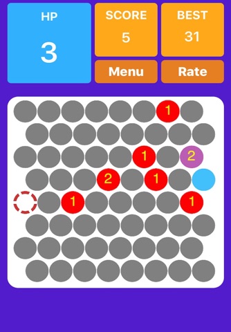 Blue Dot Survive Stay Alive Untill 99 Best Free Dot Game Puzzle Like 2048 screenshot 3