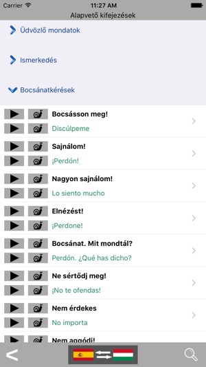 Magyar / Spanyol kifejezéstár - Spanish / Hungarian phrasebo(圖2)-速報App