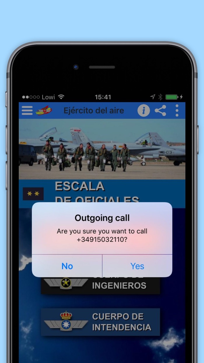 Accesos Ejército del Aire.