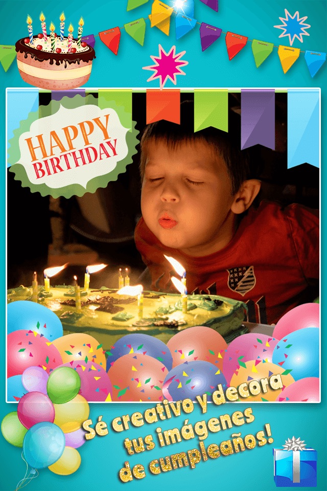 Happy Birthday Photo Frames & Stickers with Stamps screenshot 2