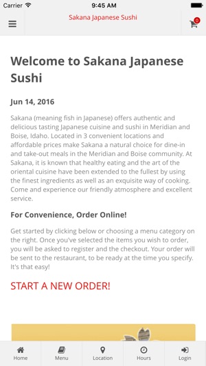 Sakana Japanese Sushi Online Ordering