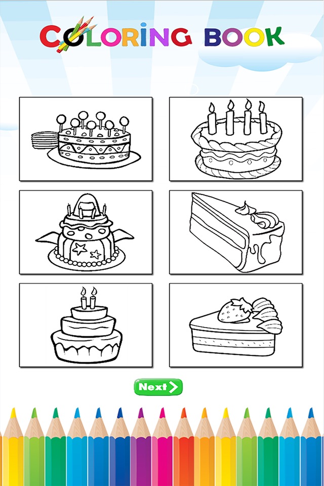 Cake Happy Birthday Coloring Book : Educational Learning Games For Kids & Toddler screenshot 3