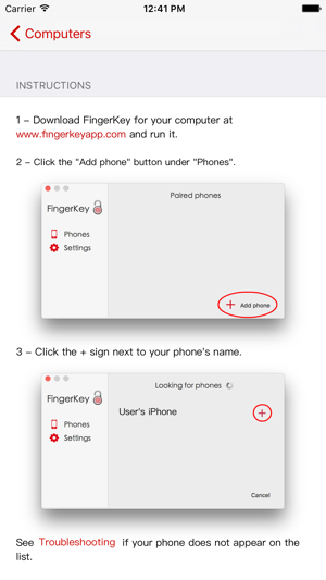 ‎FingerKey Screenshot