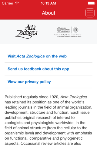 Acta Zoologica screenshot 4