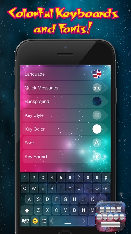 Space Keyboard Free – Custom Galaxy and Star Themes with Cool Fonts for iPhone screenshot-4