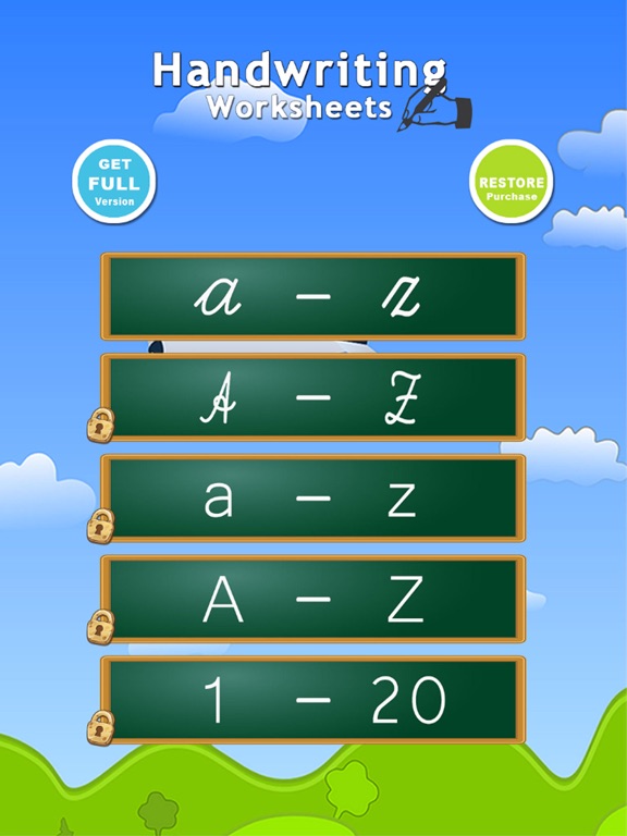 почерк рабочие листы 123 ABC обучающие игры для детей: научиться писать буквы алфавита в сценарии и прописью на iPad