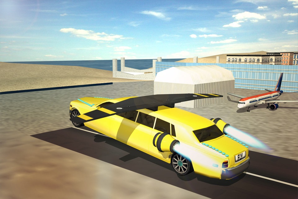Flying Limo Car Driving Simulator 2016 screenshot 2