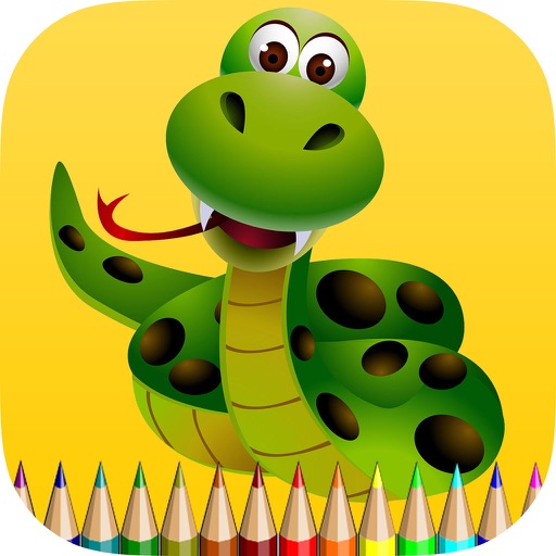 Snake Coloring Book for Children: Learn to color a cobra, boa, anaconda and more Icon