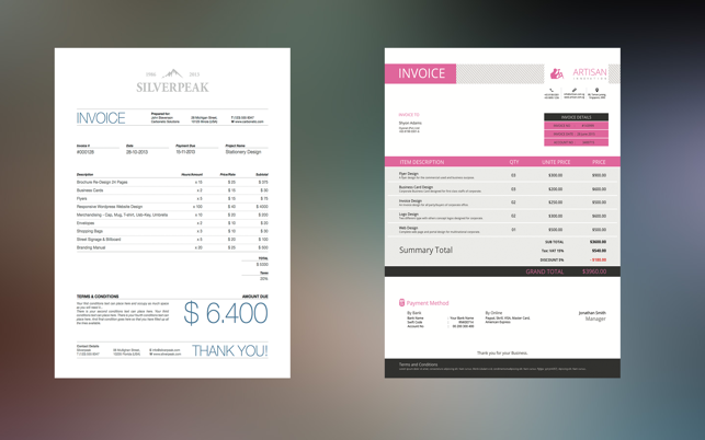 Invoice for Adobe illustrator - Package 