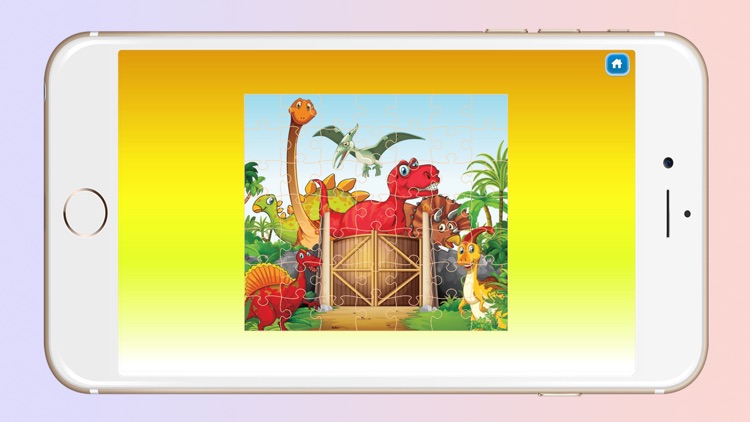 Dinosaur World Cartoon Jigsaw Magic Puzzle Fun Game for Kids screenshot-1