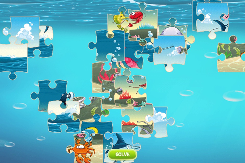 Finding Cute Fish And Sea Animal In The Cartoon Jigsaw Puzzle - Educational Solving Match Games For Kids screenshot 4