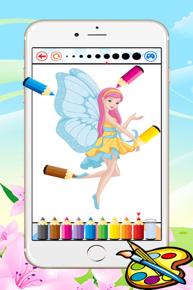 Princess & Fairy Coloring Book - All In 1 Drawing, Paint And Color Games HD For Good Kid screenshot 4